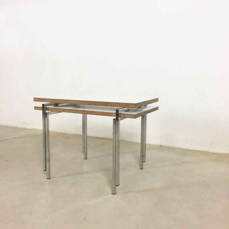 Conjunto de 2 mesas de empilhamento modernistas de Trix e Robert Haussmann - 1950