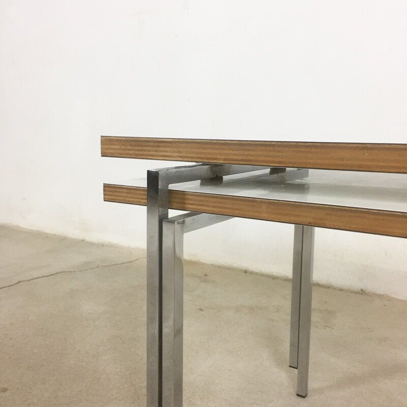 set of 2 modernist stacking tables by Trix & Robert Haussmann - 1950s