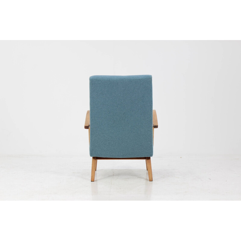 Blue bentwood lounge chair produced by Thonet - 1960s