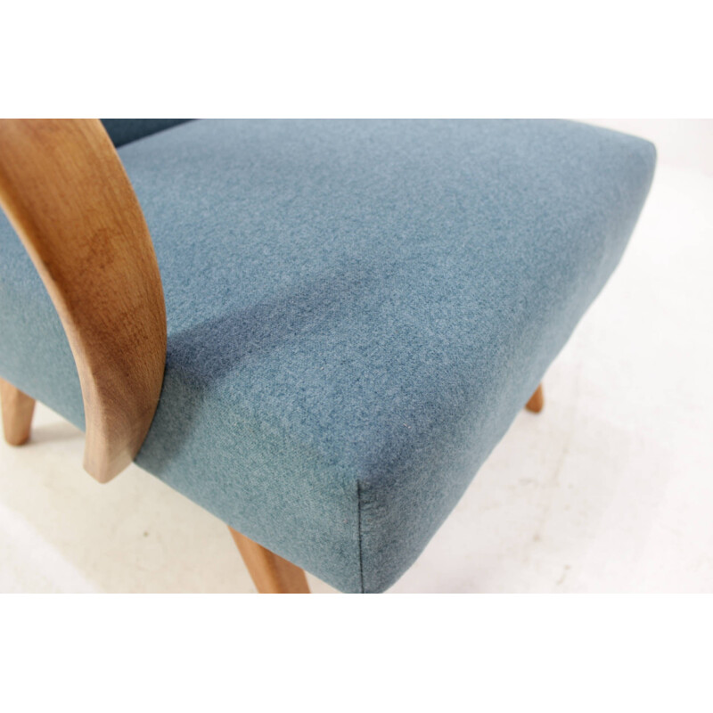 Blue bentwood lounge chair produced by Thonet - 1960s