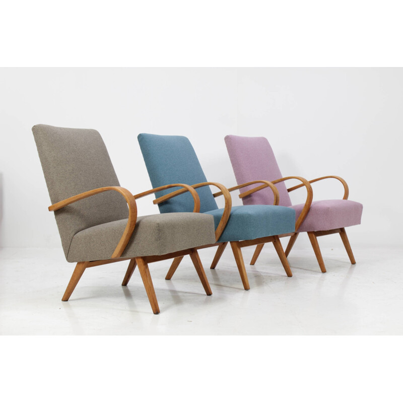 Blue bentwood lounge chair produced by Thonet - 1960s