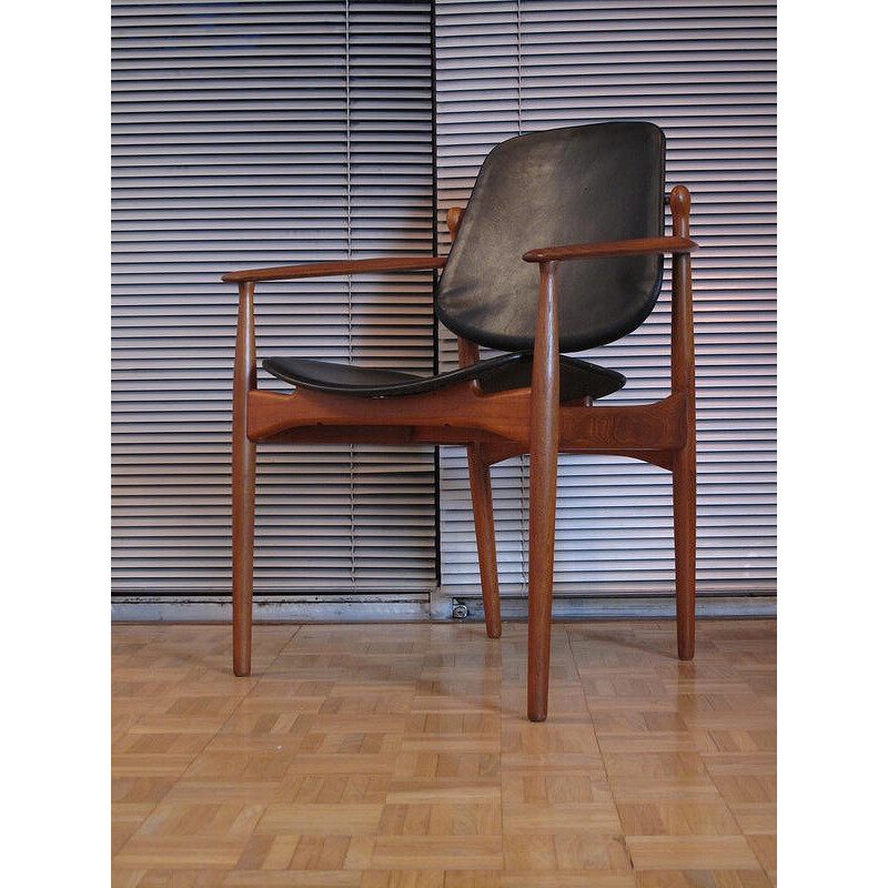 Model 204 teak & leather armchair by Arne Vodde - 1950s