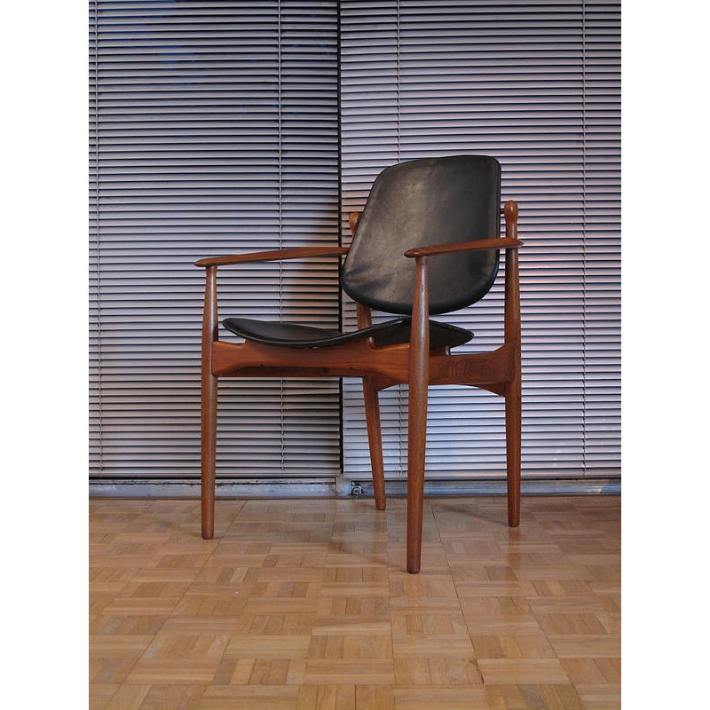 Model 204 teak & leather armchair by Arne Vodde - 1950s