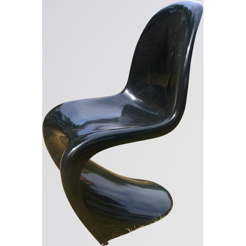 Chaise noire "Panton Chair", Verner PANTON - 1971