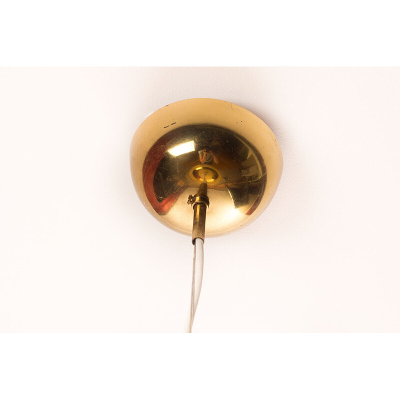 Opaline glass & brass pendant lamp by Pia Crippa Guidetti for LUMI - 1960s