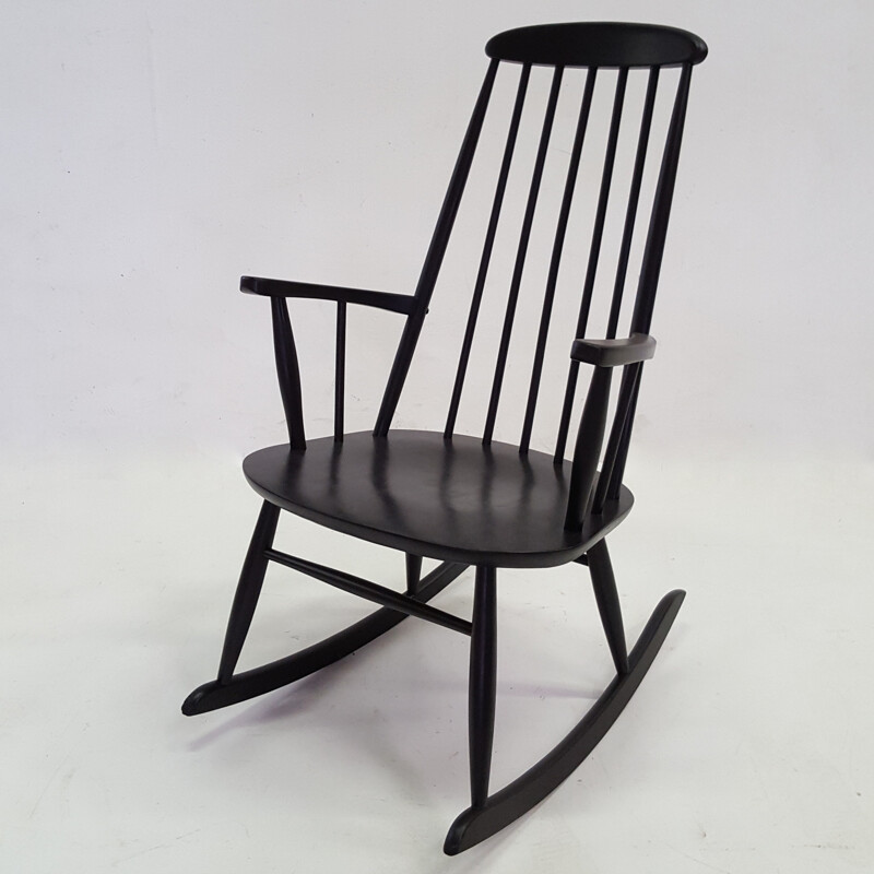 Scandinavian rocking chair in beechwood by Rolan Rainer - 1950s