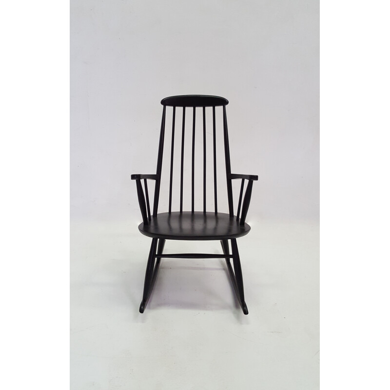 Scandinavian rocking chair in beechwood by Rolan Rainer - 1950s