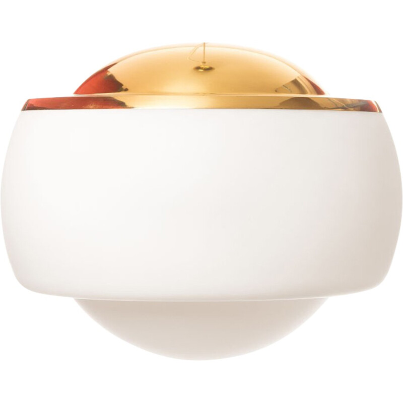 Opaline glass & brass pendant lamp by Pia Crippa Guidetti for LUMI - 1960s