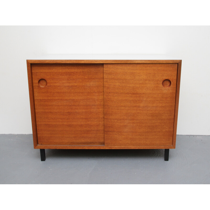 Buffet vintage en teck avec portes coulissantes - 1960