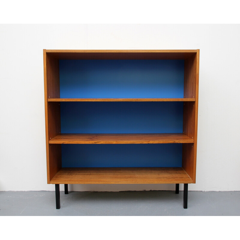 Mid century blue bookcase in walnut - 1960s