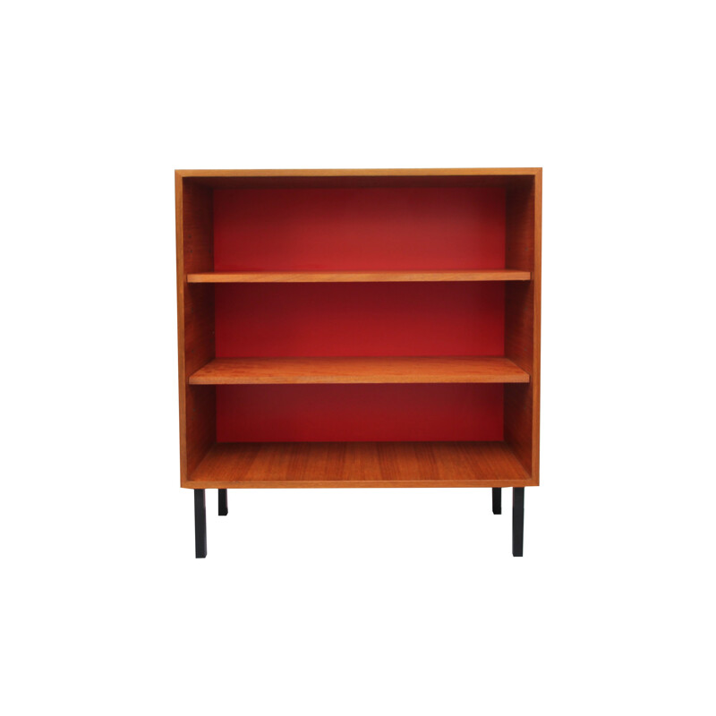 Vintage teak red bookshelves - 1960s