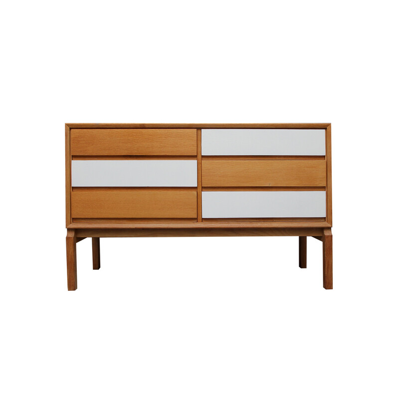 Mid-centuty oakwood sideboard with 6 drawers produced by FDD - 1960s