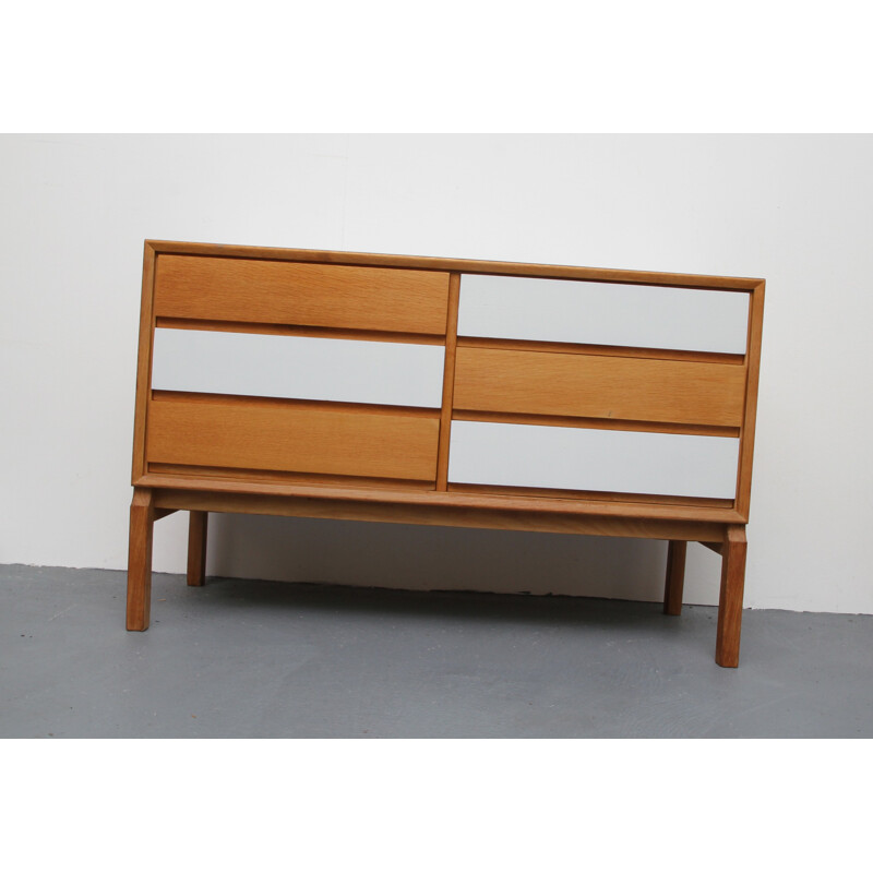 Mid-centuty oakwood sideboard with 6 drawers produced by FDD - 1960s