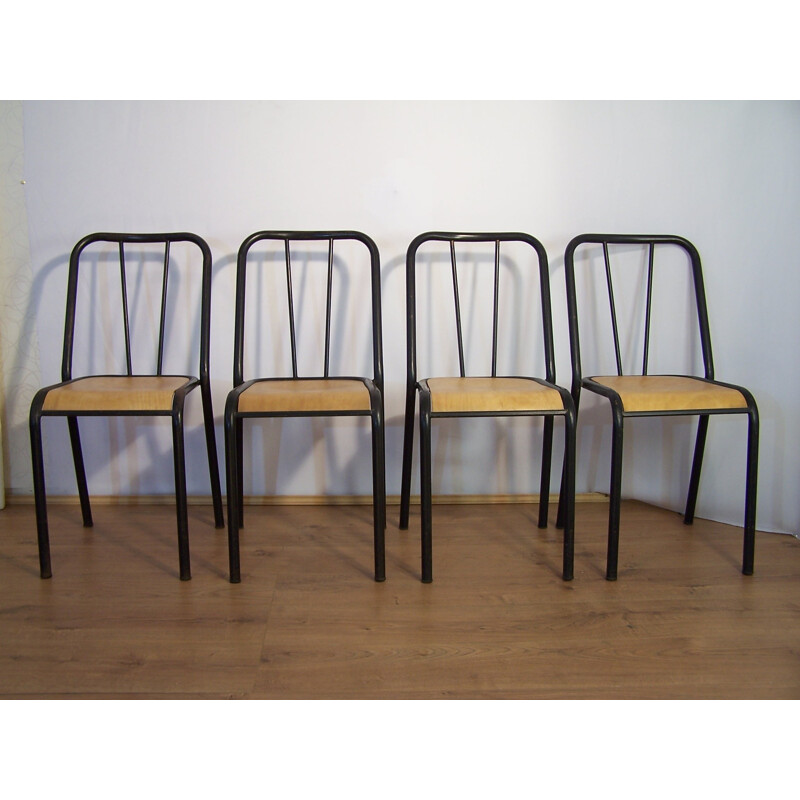Série de 4 chaises NDS par Jacques Hitier - 1950