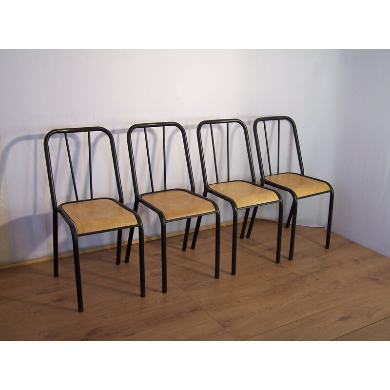 Série de 4 chaises NDS par Jacques Hitier - 1950