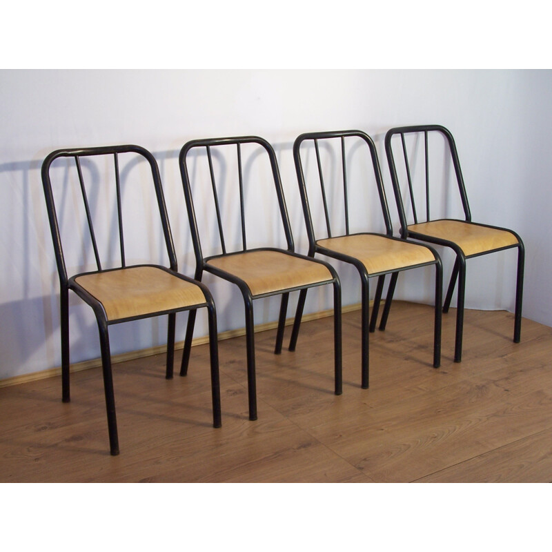 Série de 4 chaises NDS par Jacques Hitier - 1950