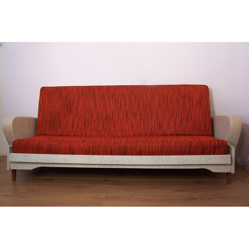 Mid century French red daybed - 1950s