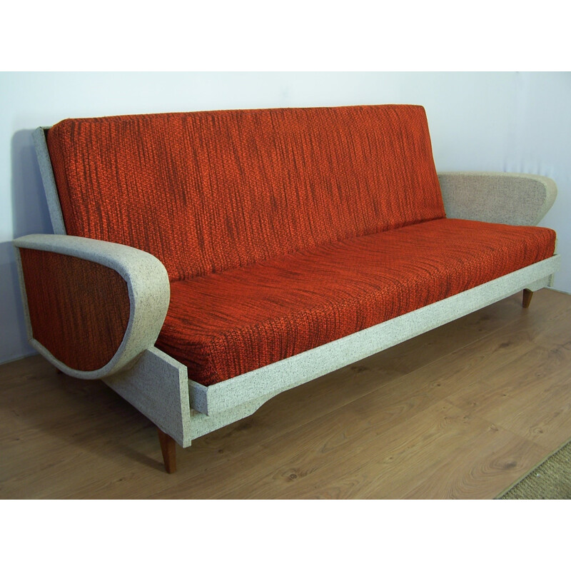 Mid century French red daybed - 1950s