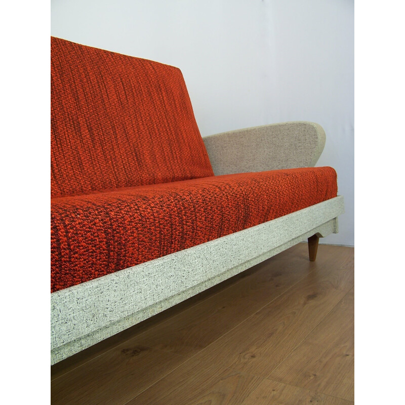 Mid century French red daybed - 1950s