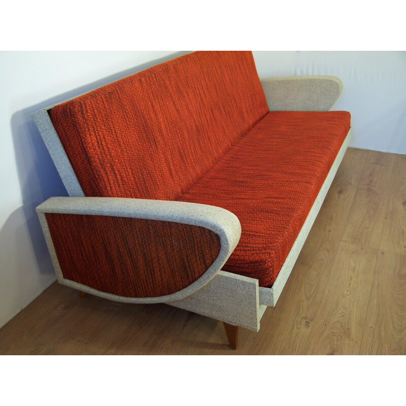 Mid century French red daybed - 1950s