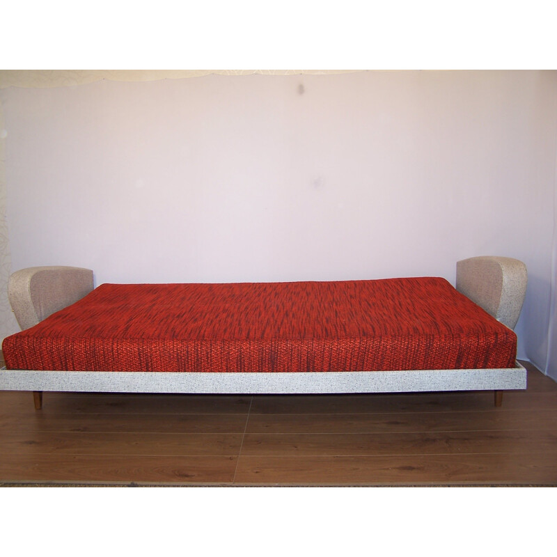 Mid century French red daybed - 1950s