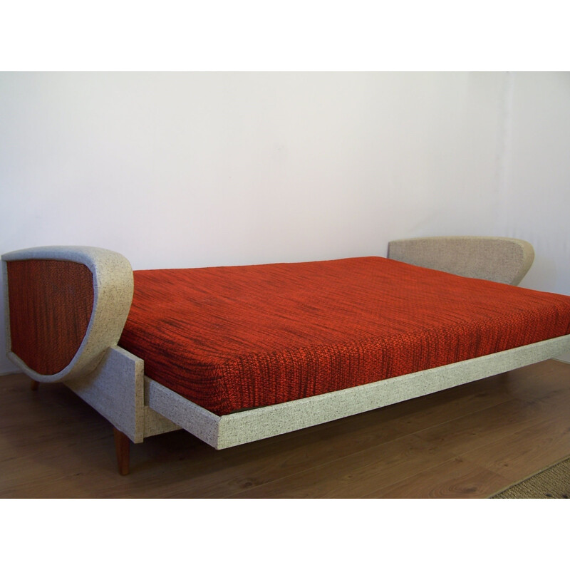 Mid century French red daybed - 1950s