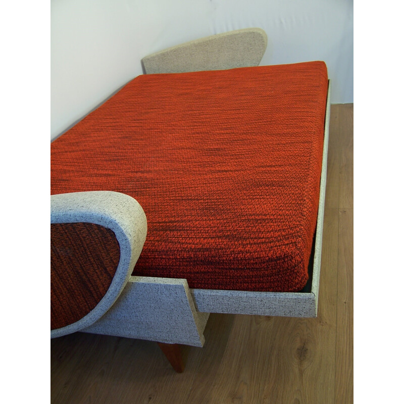 Mid century French red daybed - 1950s