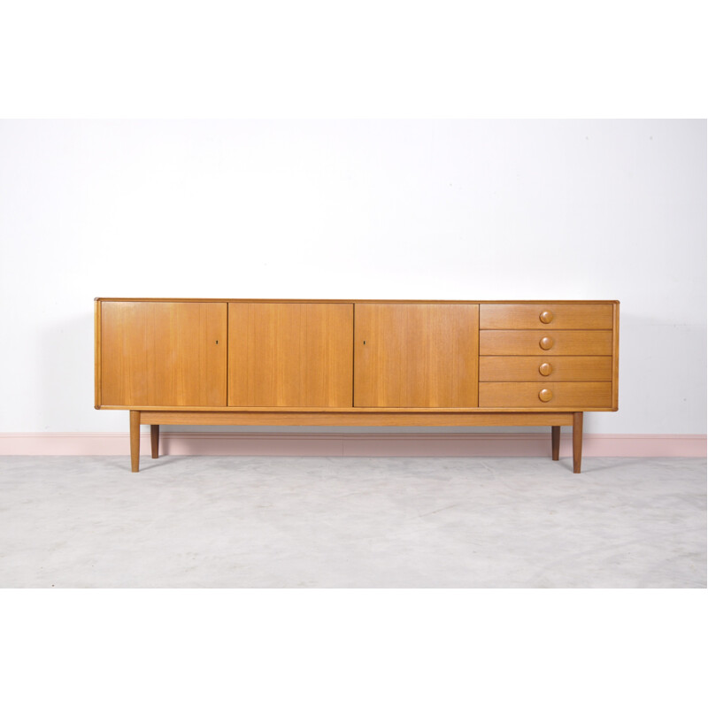 Mid-Century Danish figured teak sideboard - 1960s