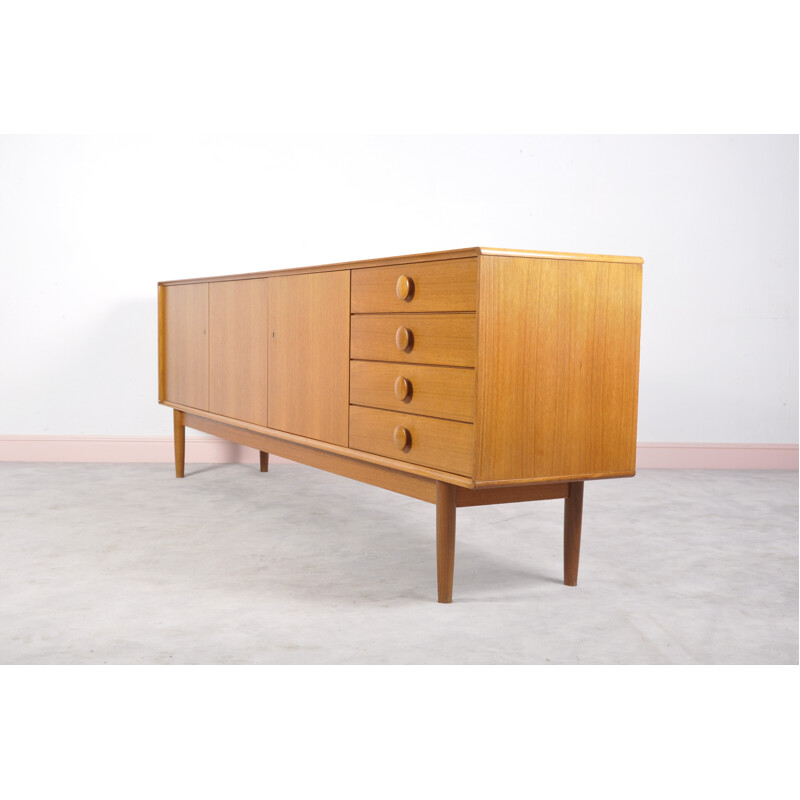 Mid-Century Danish figured teak sideboard - 1960s