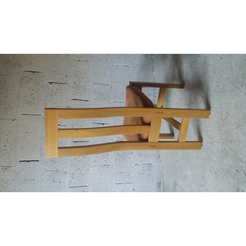 Elm and alcantara dinning chair for Regain - 1980s