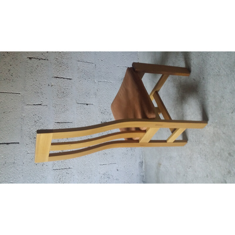 Elm and alcantara dinning chair for Regain - 1980s