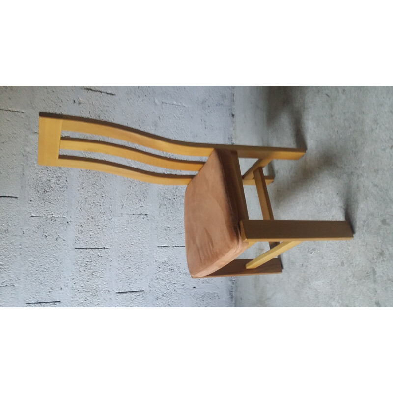 Elm and alcantara dinning chair for Regain - 1980s