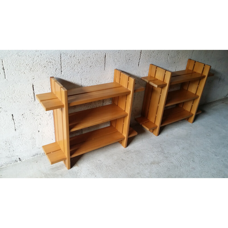 Modular elmwood shelves for Regain - 1970s