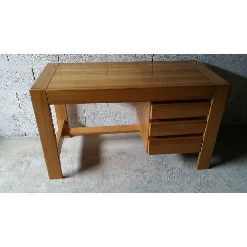Desk in pine wood by Chapo for Regain - 1970s