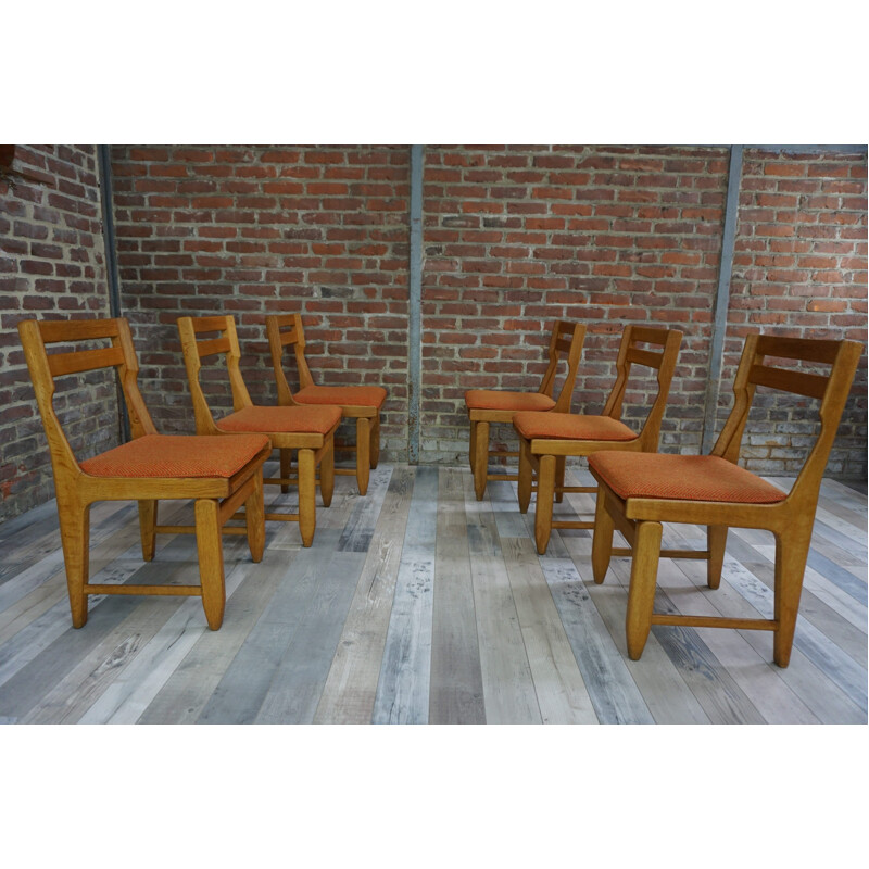 Set of 6 Raphael dining chairs by Guillerme and Chambron for votre Maison - 1960s