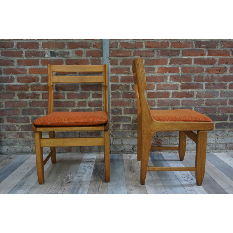 Set of 6 Raphael dining chairs by Guillerme and Chambron for votre Maison - 1960s