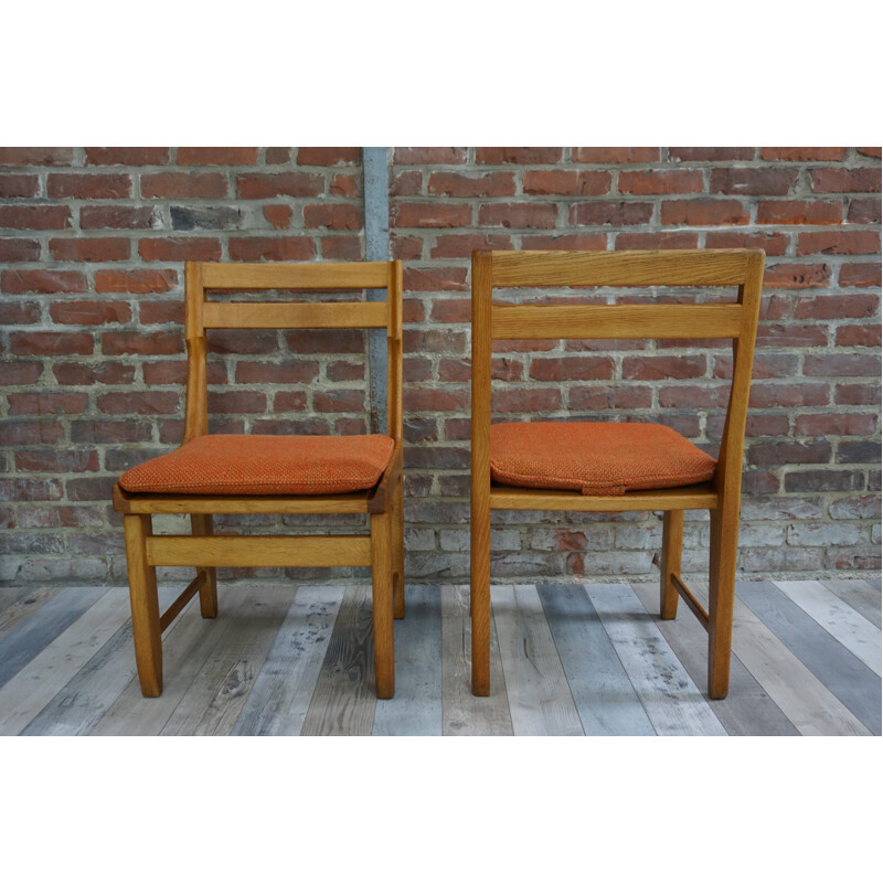 Set of 6 Raphael dining chairs by Guillerme and Chambron for votre Maison - 1960s