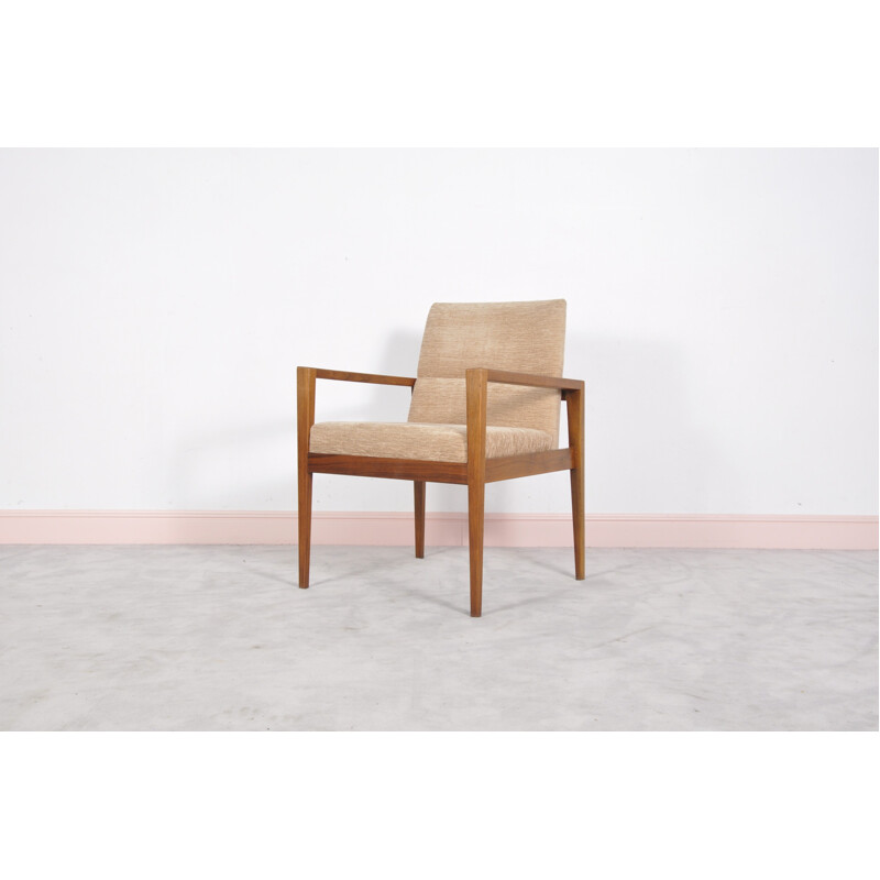 Set of 6 mid-century walnut easy chairs by Jens Risom - 1960s