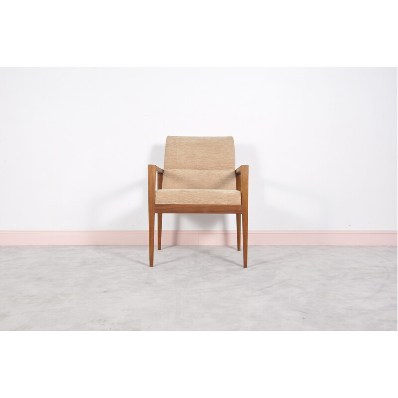 Set of 6 mid-century walnut easy chairs by Jens Risom - 1960s