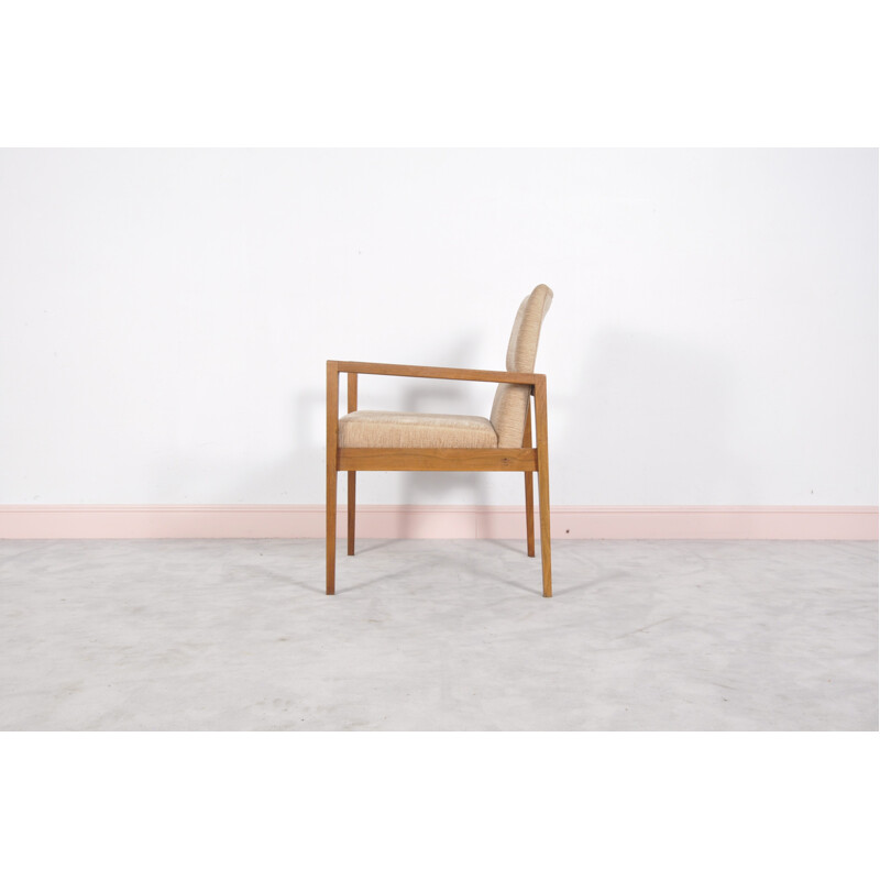 Set of 6 mid-century walnut easy chairs by Jens Risom - 1960s