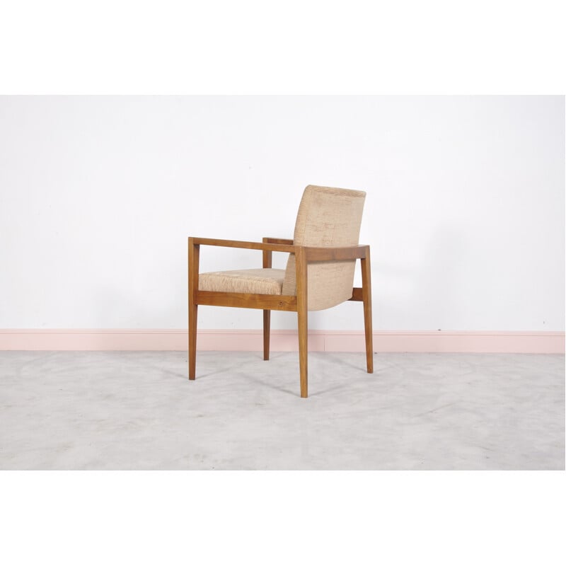 Set of 6 mid-century walnut easy chairs by Jens Risom - 1960s