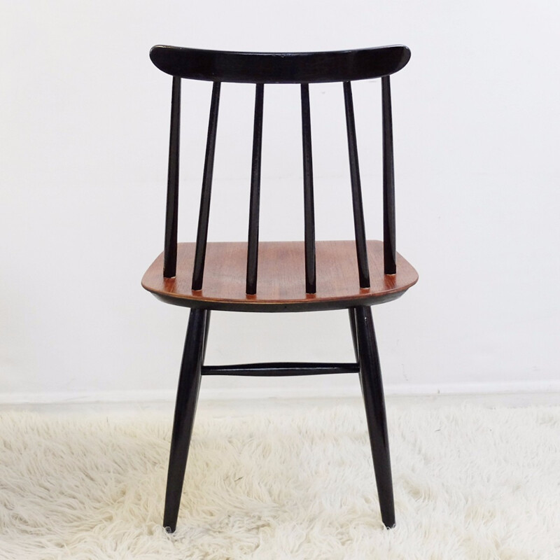 Set of 6 black Fanett chairs by Ilmari Tapiovaara - 1960s