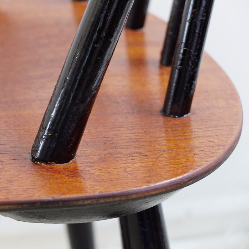 Set of 6 black Fanett chairs by Ilmari Tapiovaara - 1960s