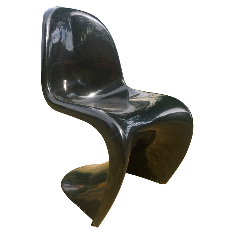 Chaise noire "Panton Chair", Verner PANTON - 1971