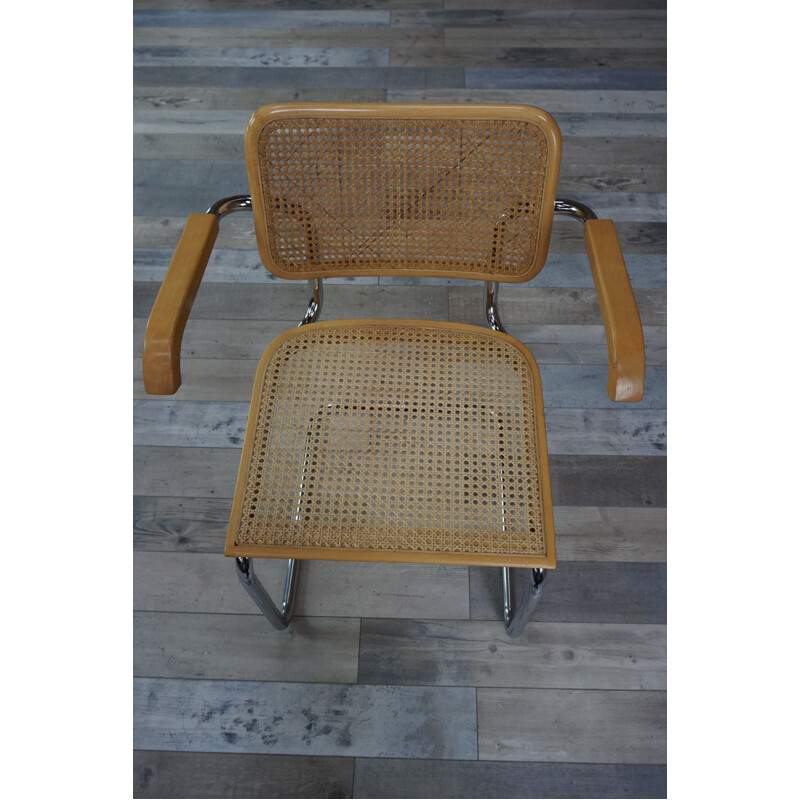B64 armchair in wood and chromium by Marcel Breuer - 1960s
