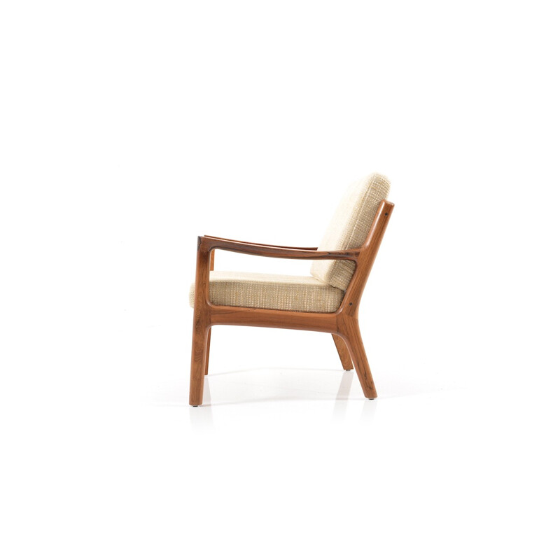 Fauteuil lounge modèle sénateur en palissandre par Ole Wanscher - 1960