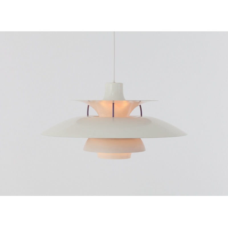 "Ph 5" white hanging lamp by Poul Henningsen - 1950s