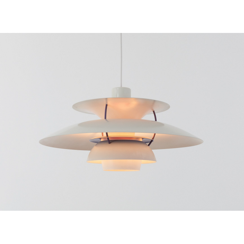 "Ph 5" white hanging lamp by Poul Henningsen - 1950s