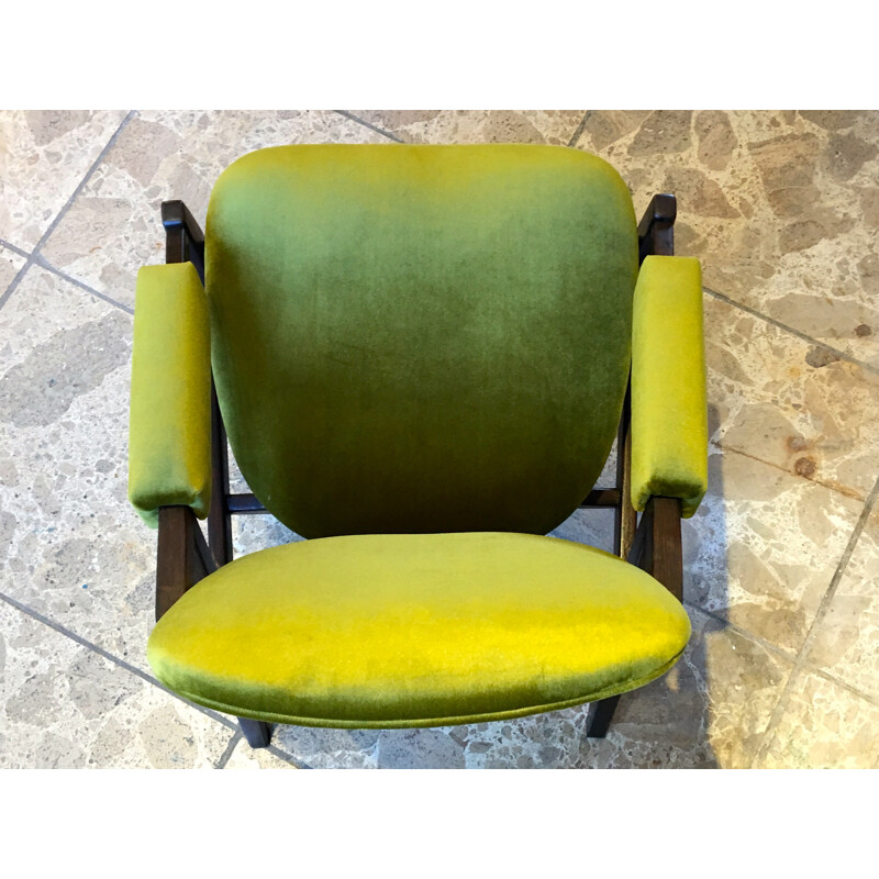 Green Italian armchair produced by Pizzetti - 1960s