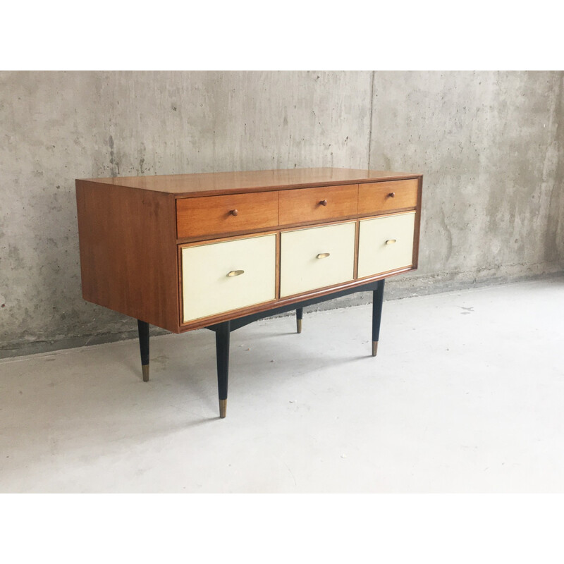 Mid century chest drawers with brass trim - 1960s